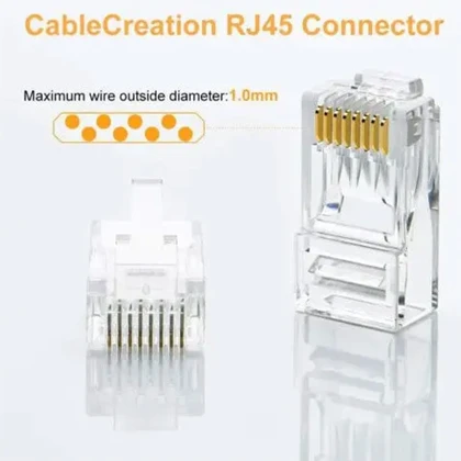 سوکت شبکه RJ45 یوگرین Ugreen مدل NW110-50246 بسته 100 عددی
