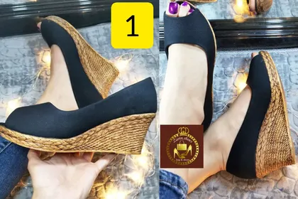 صندل لژدار طبی زنانه تابستانی 7 سانت حصیری در 3 طرح