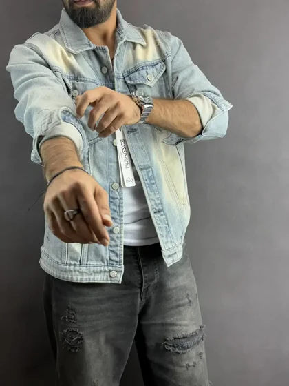 کت جین مردانه باکسی آبی 103