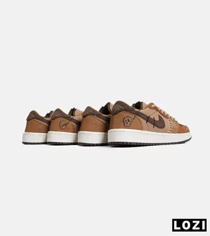 کفش کتانی مردانه و زنانه قهوه ای NIKE jordan Vodoo مدل 7018