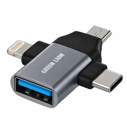تبدیل OTG گرین لاین مدل GreenLion-3in1 سه کاره