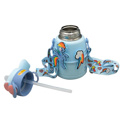 بطری و تراول ماگ پونی کوچولو بچگانه مدل Rainbow Dash ظرفیت 0.6 لیتر
