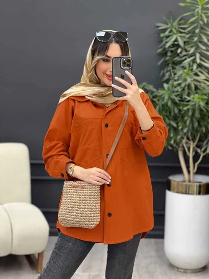 مانتو پشت دکمه دو جیب