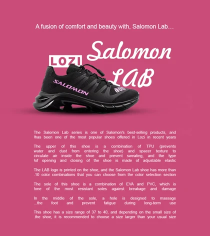 کفش کتانی زنانه مشکی صورتی سالومون Salomon LAB