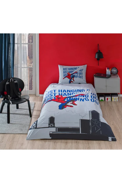سرویس روتختی یک نفره Özdilek مدل Spiderman Blue Web پنبه - آبی