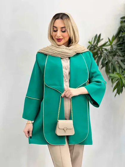 مانتو مغزی دوزی طلایی