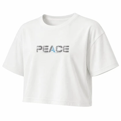 کراپ آستین کوتاه طرح Peace