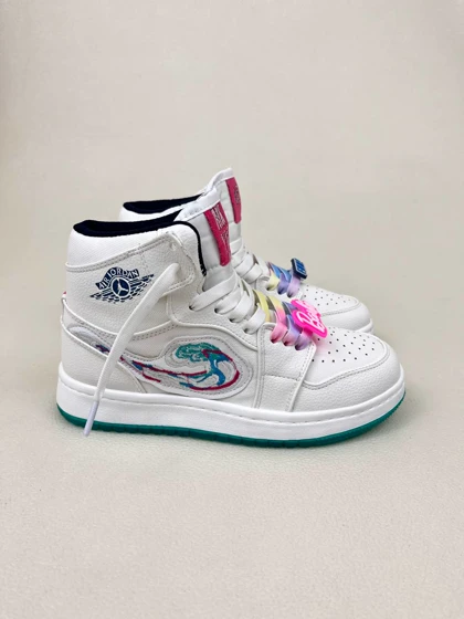 کتانی ونس زنانه ساق‌دار باربی ایر جردن وان air jordan 1 sample barbie کد 912