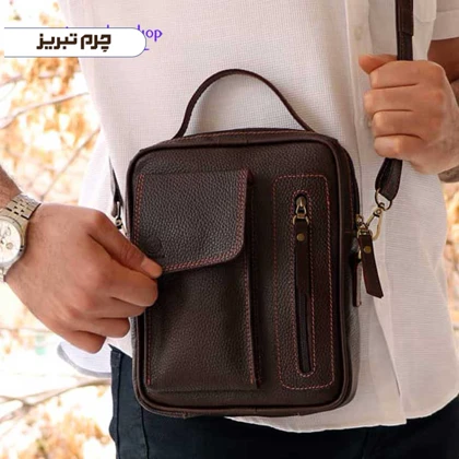 کیف دوشی چرم مدل ساسان BRJ20