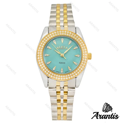 ساعت الکسا 2005z زنانه سیلور طلایی تیفانی دورنگین w-10123