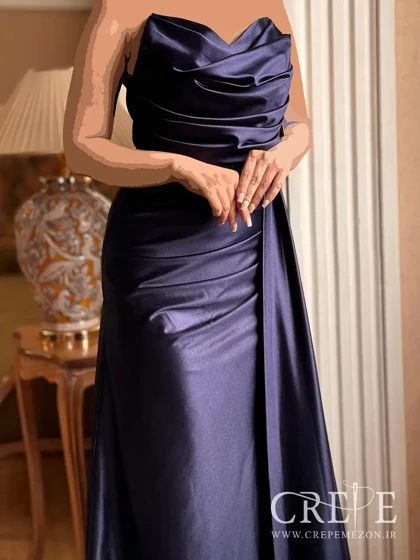 ماکسی ساتن شنل دار جلو پیله