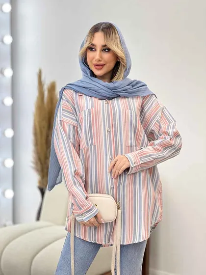 شومیز راه راه دو جیب