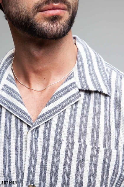 پیراهن مردانه کنفی آستین کوتاه