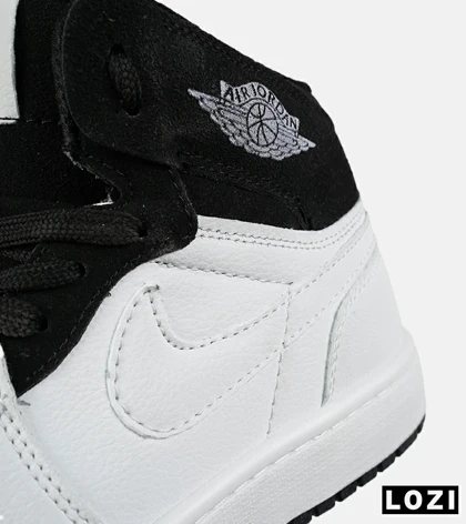 کفش کتانی ساق‌دار مردانه و زنانه سفید مشکی NIKE jordan 1 مدل 7574