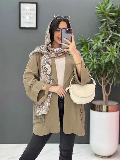 مانتو لینن آستین برش‌دار