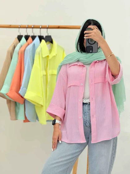 مانتو برش‌دار سر آستین دکمه