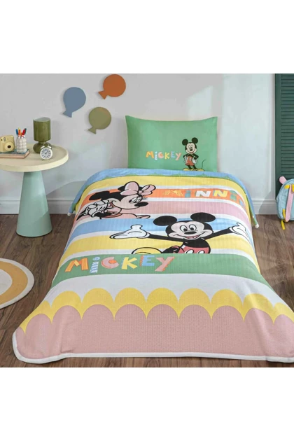 روتختی پیکه یک نفره Taç مدل Disney Mickey&Minnie Mouse Happy پنبه - چندرنگ