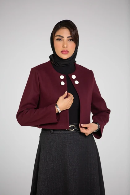 پالتو کت کراپ یقه گرد