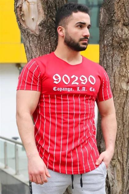 تیشرت قرمز 2863 با خط یقه خدمه TYC00005225199