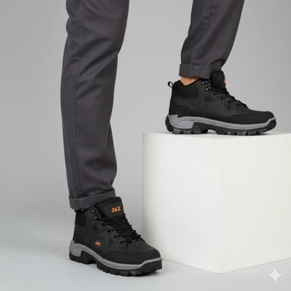 کفش ساق‌دار مردانه مشکی مدل JAX