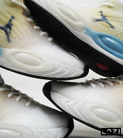 کتانی نیم ساق مردانه سفید لیمویی آبی Nike air jordan 23