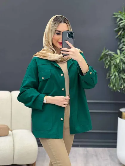 مانتو لینن چهار جیب