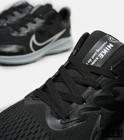 کفش کتانی مردانه مشکی طوسی NIKE AIR zoomx
