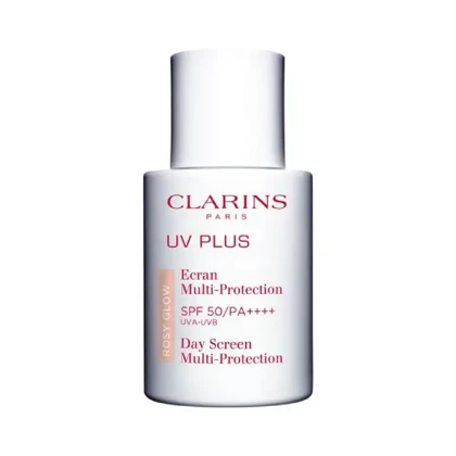 کرم ضدآفتاب و پرایمر رنگی روشن‌کننده کلارنس مدل UV Plus Multi-Protection Rosy Glow SPF50/PA