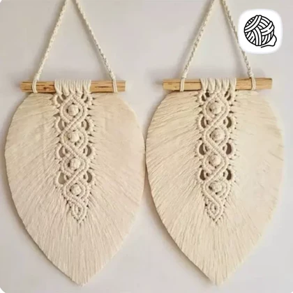 دیوار کوب مکرومه بافی مجموعه 2 عددی