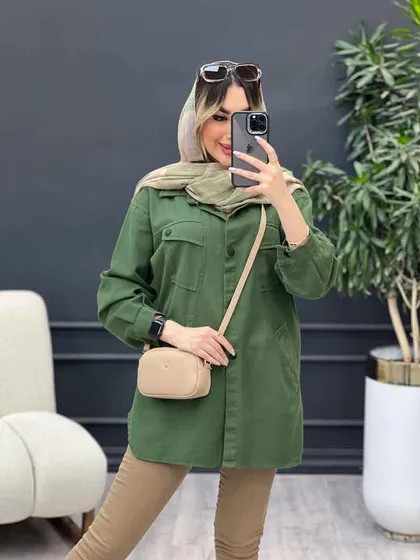 مانتو کتان مداد رنگی