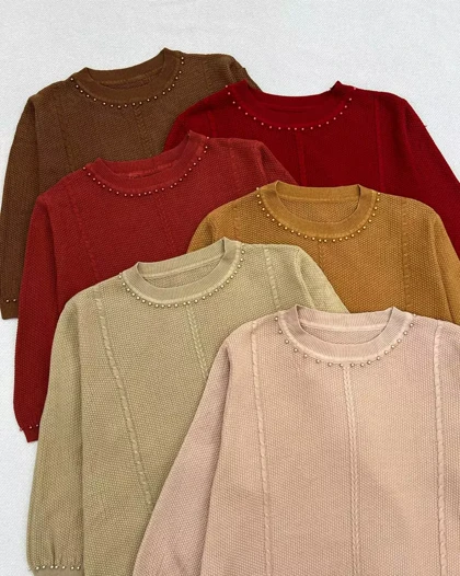 پلیور بافت استین سه ربع کد 5490