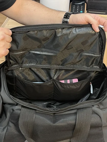 ساک ورزشی پارچه دیبا مشکی سایز متوسط کد 1835