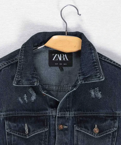 کت جین آبی تیره زخمی 0211