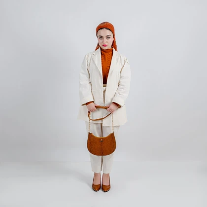کیف دوشی زنانه چرم یلسان مدل دلسا کد 077-MRV