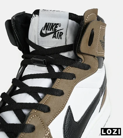 کفش کتانی ساق‌دار مردانه و زنانه قهوه ای NIKE jordan 1 مدل 7685