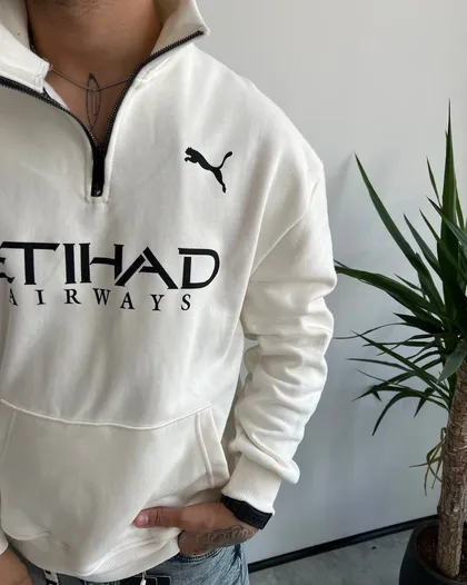 دورس نیم زیپ داخل کرک PUMA ETIHAD رنگ سفید