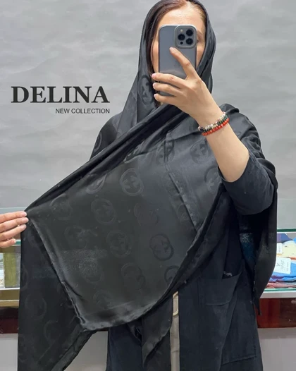 روسری مشکی نخ ابریشم مارک