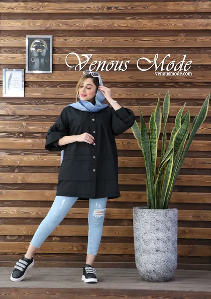 مانتو عروسکی آستین چین‌دار