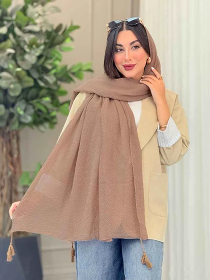 شال پلیسه منگوله‌دار شبنم