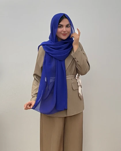 شال حریر شیشه ای طرح پفکی