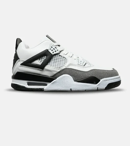 کتانی ساق‌دار زنانه و مردانه سفید مشکی طوسی Nike air jordan 4 مدل 8267