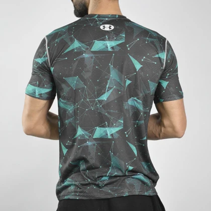 تیشرت ورزشی مردانه آندر آرمور مدل GMS-Heat Gear-3G1287 آبی روشن