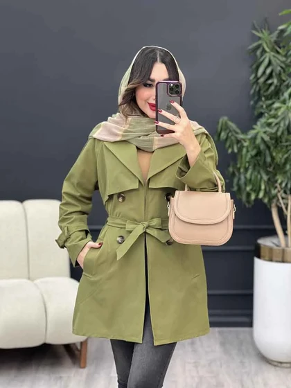 بارانی چهاردکمه برش هلالی