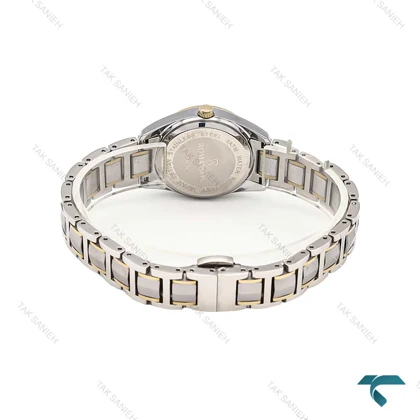 ساعت رومانسون زنانه دورنگ طلایی صفحه سفید Romanson-6202-L