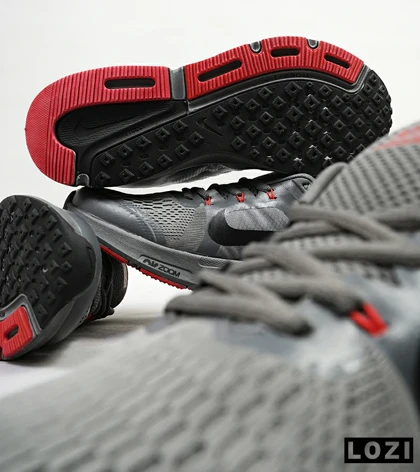 کفش کتانی بزرگ پا خاکستری قرمز NIKE zoom