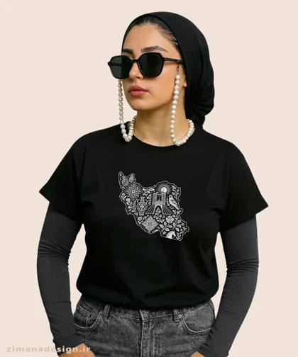 کراپ زنانه طرح نقشه ایران کد 869