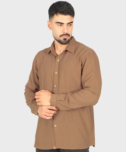 پیراهن لینن مردانه ساده 4409