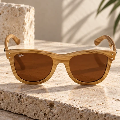 عینک آفتابی ری بن RB0501-2 پلاریزه طرح چوب RayBan-10052-U
