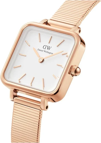 ساعت دنیل ولینگتون مربعی زنانه رزگلد صفحه سفید Daniel Wellington Rosegold