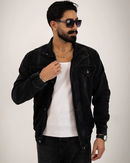 کت جین مردانه باکسی زیپ‌دار_کد4632